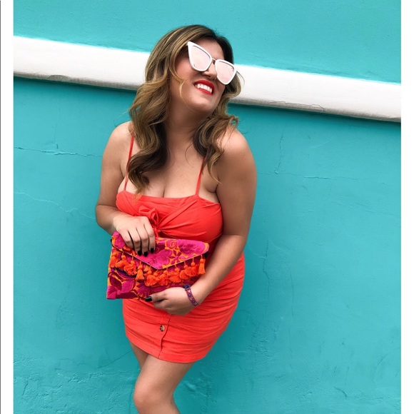 Brand New Orange and Pink Crossbody Purse - Picture 2 of 2